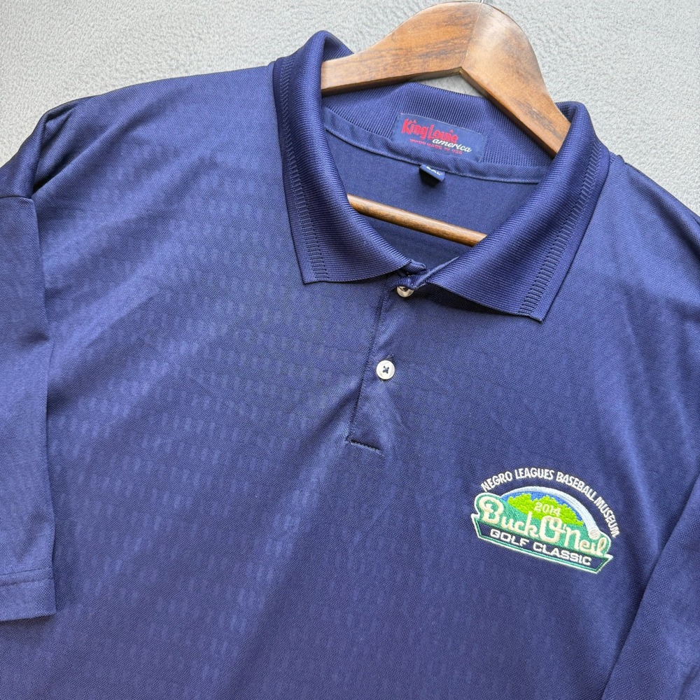 VTG Negro Leagues Baseball Museum Polo Mens 2XL Blue Golf Classic Made in USA